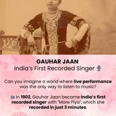 On Women's Day, we honor pioneers like Gauhar Jaan, India's first recorded singer. In 1902, she paved the way for future artists, reminding us of the powerful role women have always played in music.