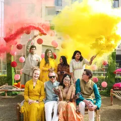 Let the colors fly! I believe in capturing the pure, unscripted fun of wedding festivities. This shot from a Haldi ceremony is all about the vibrant energy and laughter shared with family and friends.