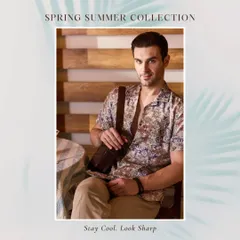 This printed lounge shirt from my Spring Summer collection is perfect for any occasion, be it travel, a lunch date, or a party. Pair it with chinos and watch the magic of a well-tailored outfit work.