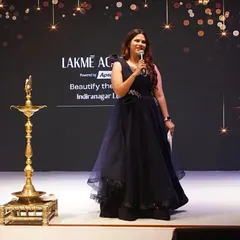 On stage hosting the Miss & Mrs India Dazzle Queen 2025 pageant in Lucknow. I bring the right energy to fashion shows and pageants, keeping the audience engaged between ramp walks and segments.