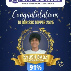 Congratulations to our SSC topper Ayush Bada for scoring 91%. Success is a tradition at Sai Classes, built on a legacy of consistent effort and expert mentorship.