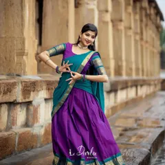 Modeling a beautiful half saree for a design studio. Shoots like this allow me to explore how traditional attire and classical dance poses can come together to create timeless images.