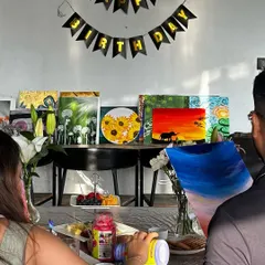 This boyfriend planned the sweetest birthday surprise: a private painting date at our studio. We created a stunning, cozy setup for just the two of them to enjoy an art-filled escape.