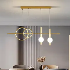 A client's office featuring our modern geometric linear pendant. It's the perfect statement piece over a desk, providing both style and excellent task lighting.