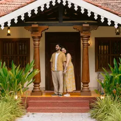 A quiet, intimate portrait of a couple at their traditional home. These lifestyle shots are perfect for telling the story of your love in a personal and authentic way.