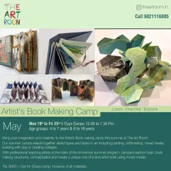 Join our Artist's Book Making Camp to learn how to create your own unique books. We will explore basic bookbinding structures and use mixed media to turn your ideas into a one of a kind work of art.
