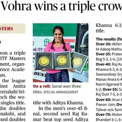 Our trainee Sonal Vohra's incredible triple crown victory was featured in the newspaper. We are proud to see our students' hard work and success getting the recognition it deserves.