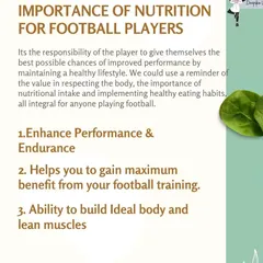 A duplicate of the infographic, reinforcing the key benefits of a healthy lifestyle for any aspiring football player.