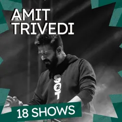 A season wrap-up graphic celebrating 18 shows with the incredible Amit Trivedi.
