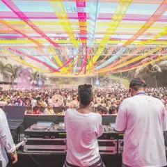 My view from the stage, looking out at a sea of people. Playing for a festival crowd this big is an incredible feeling.