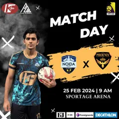 Official match day graphic for our Super League game against Phoenix FC. We provide all key details for our fans and supporters.