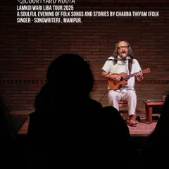 A soulful evening of folk songs and stories with Chaoba Thiyam from Manipur. Our indoor stage is perfect for these intimate musical sessions, where the artist and audience share a close connection under the warm lights.