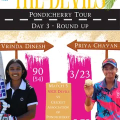 Day 3 round-up from Pondicherry, with Vrinda Dinesh and Priya Chavan leading the charge with bat and ball to seal the series.