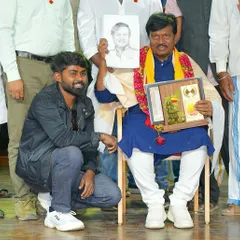 Another sketch presented at the same cultural event, this time to actor Dharmendra Urs. These quick, on-the-spot drawings are my way of showing appreciation.