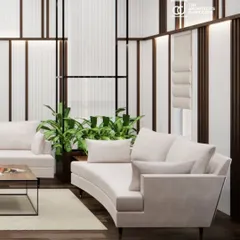 Our Meghana Foods corporate office project was featured in The Architect's Diary. This image highlights the elegant lounge area, which was designed as a collaboration between our firm and Studio Skapa Architects.