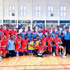 The Indian Air Force team photo after securing the runner-up position in the 74th Inter-Services Volleyball Championship in Adampur, Punjab. A proud achievement earned through teamwork and dedication.