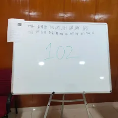 A whiteboard showing a tally of 102. This is from a game I facilitated to visualize data on gender-based violence. Making the numbers visible in this way is a simple but impactful artistic act.