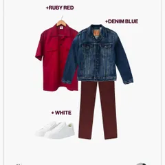 Are you a guy who always pairs his wine or maroon trousers with a white shirt? Let me show you ten other colors you can pair them with. This series of images provides easy-to-save outfit ideas, from casual looks with denim to smart combinations with cinnamon brown.