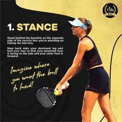 A powerful tennis serve starts with the right foundation. Here, we focus on the first step: the stance. Our coaches guide you to position your body correctly behind the baseline, turning your feet to prepare for an effective and controlled motion.