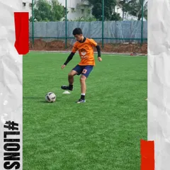 Mastering the fundamentals is essential. Here, one of our players works on close ball control and footwork, a core skill we emphasize in our daily training sessions.