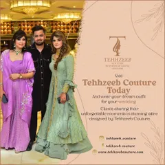 A beautiful picture of my clients enjoying a wedding in their custom Tehhzeeb Couture outfits. I love being a part of your unforgettable moments.