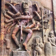 The depiction of Lord Shiva as Nataraja, the cosmic dancer, carved in stone. This iconic form is the ultimate symbol of dance and a constant inspiration for my practice.