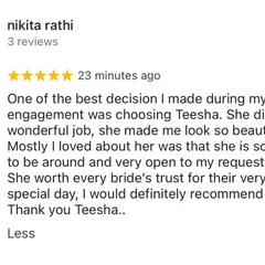 Another 5-star review from a bride-to-be for her engagement makeup. I pride myself on being easy to work with and open to my clients' requests to make them feel beautiful and comfortable.