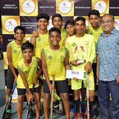 I manage tournaments for a variety of sports, including rink hockey. This is the champion St. Stanislaus team at the Bandra Gymkhana tournament, showing my capability in handling diverse sporting events for schools.