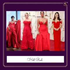 You can never go wrong with a bold red dress. This collage from the Oscars shows different ways to wear this powerful color, from sleek silhouettes to dramatic gowns.