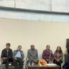 A moment of inspiration. Dignitaries address our students and parents, offering words of encouragement to the Delhi team.