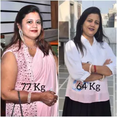 This is the result of taking charge of your health. Our member Alka went from 77 kg to 64 kg, and more importantly, she is now free from constant medication and leading a healthier, happier life.