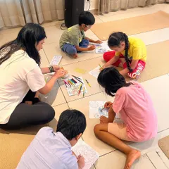 Beyond the asanas, our kids' classes include creative activities like coloring to help them express themselves and integrate the mindful lessons from their practice.