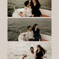 A series of portraits on a boat, capturing different moods from relaxed and cool to intimately connected.