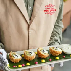 Our Rice Paper Puffs with Citrus Tatami Veggies are a fusion of texture and taste. The light, crispy puffs are perfectly balanced by the fresh, zesty vegetables, creating a refreshing and modern appetizer.