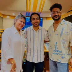 Another shot from the recording session for our Devi songs. The studio environment is always filled with positive energy when we work on such spiritual music.