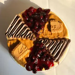 Another look at the assorted cheesecake, showing the distinct textures and toppings of each flavor slice. It's the perfect dessert when you want to try a little bit of everything.