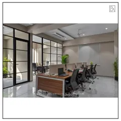 We used glass partitions to create private offices and meeting rooms without sacrificing natural light or a sense of openness. This approach fosters transparency while still providing necessary acoustic privacy.
