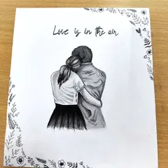 The final version of my hand-drawn couple sketch, ready to be gifted. I focus on creating a clean and heartfelt image that can serve as a beautiful, personalized greeting card for any romantic occasion.