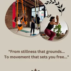My classes offer a balance between the grounding stillness of mat yoga and the freeing movement of aerial yoga. Both paths lead to the same goal: a deeper connection with yourself.