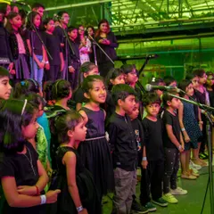 Our junior choir takes the big stage, their voices uniting in harmony. This annual showcase gives even our youngest students a chance to experience a professional concert setting.