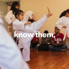 Strong women: may we know them, may we be them, may we raise them. This powerful kick showcases the strength and confidence we build in our female students.