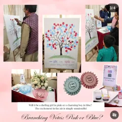 He or She, what will baby be? A thumbprint voting tree is a wonderful, interactive way for guests to share their guesses and leave a beautiful keepsake for the parents.