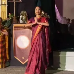 A moment of reverence during our performance of 'Vijayanagara Vaibhava'. The play is a window into the golden era of the Vijayanagara kings, a time when art and culture flourished.