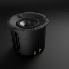 For a truly invisible audio solution, I use in-ceiling speakers like this model from Bowers & Wilkins. They provide excellent sound for multi-room audio or as part of a Dolby Atmos surround system, without taking up any visual space in the room.