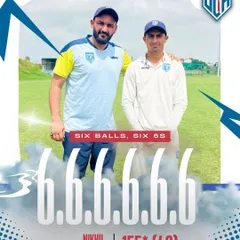 Six balls, six sixes. An unbelievable display of power hitting from my student Nikhil Malik, who went on to score a blazing 155 runs. This is the kind of fearless, game-changing cricket I teach.