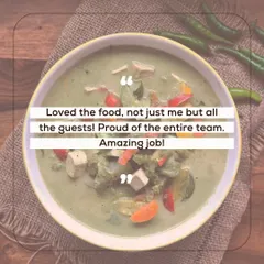 This client feedback praises our food, noting that all the guests, not just our client, loved the menu. We are proud of our team for consistently delivering an amazing job.