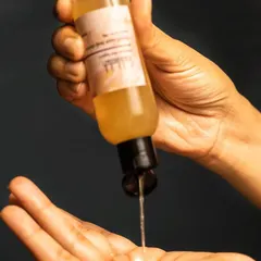 This is my liquid castile body cleanser, a gentle, emollient blend of organic oils. It cleanses deeply without any synthetic foaming agents, parabens, or sulfates.