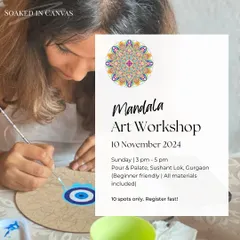 This poster for our Mandala Art Workshop invites you to a creative escape, with a limited number of spots to ensure a calm and focused environment.