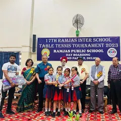 A huge congratulations to Ada Gupta for winning the gold medal at the 17th Ramjas Inter-School Table Tennis Tournament. Here she is with her team, celebrating a fantastic victory.