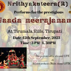The official announcement for our prestigious performance at Tirumala's Naadaneerajanam, which was telecast live on the SVBC channel.